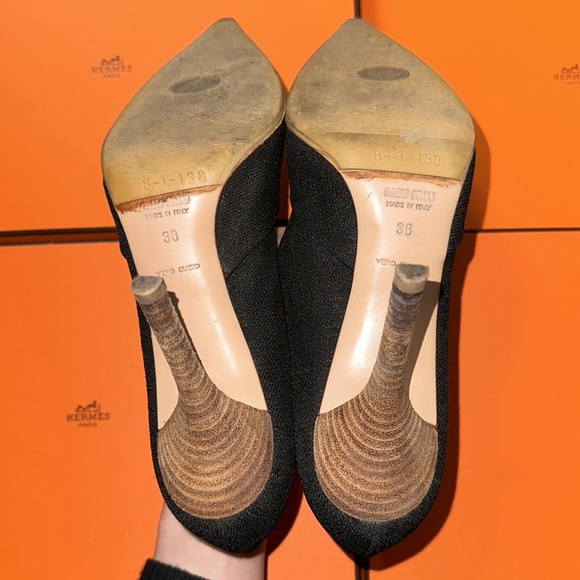 Miu Miu Black Canvas Heels - Picture 10 of 17